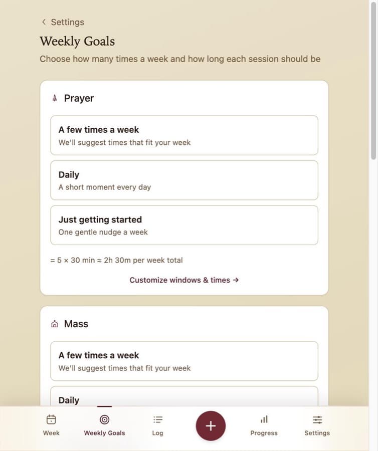 Choosing a pace for each activity